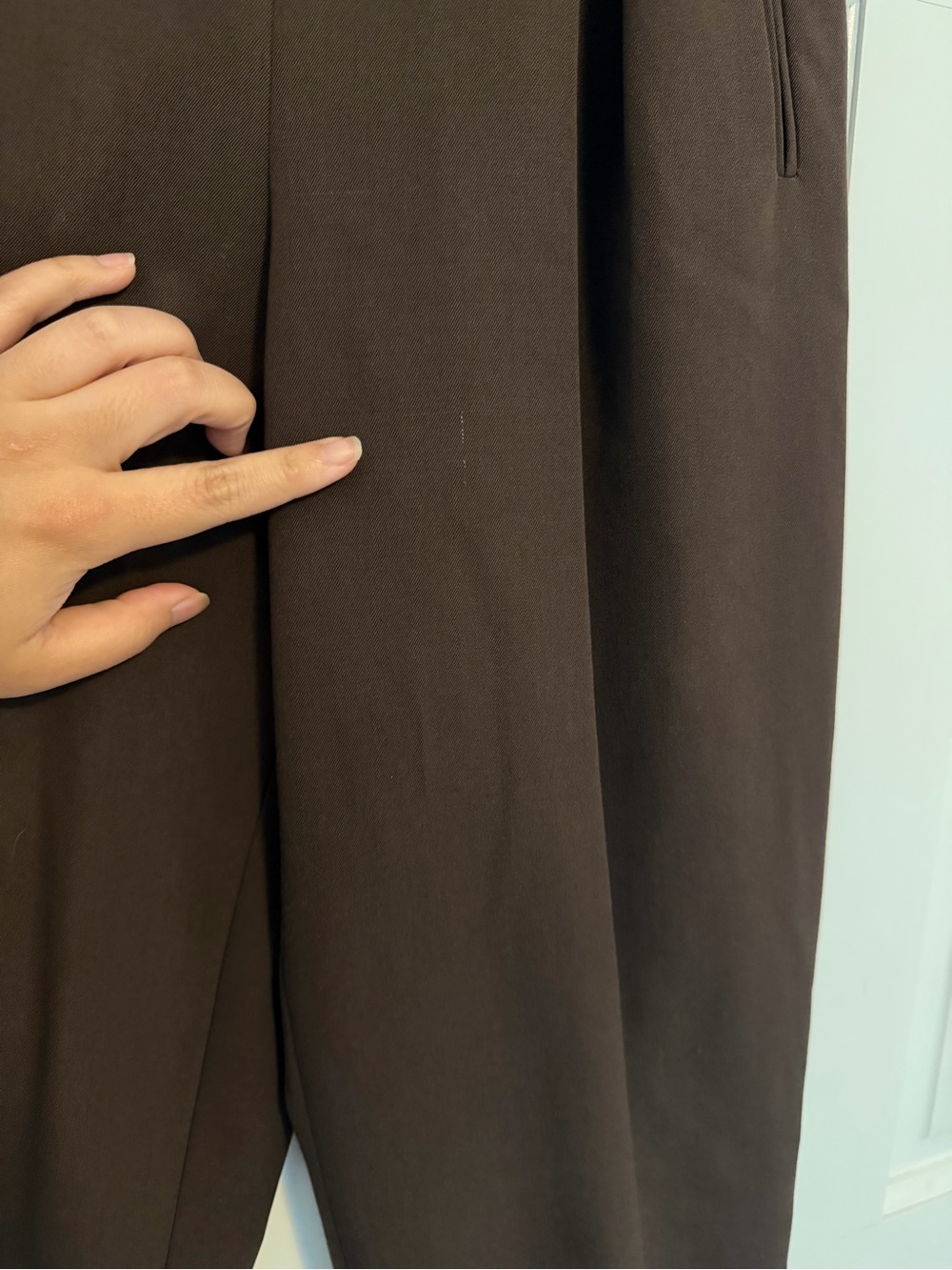 Barneys New York Cream Blouse with Brown High-Waist Trousers - Picture 5 of 10